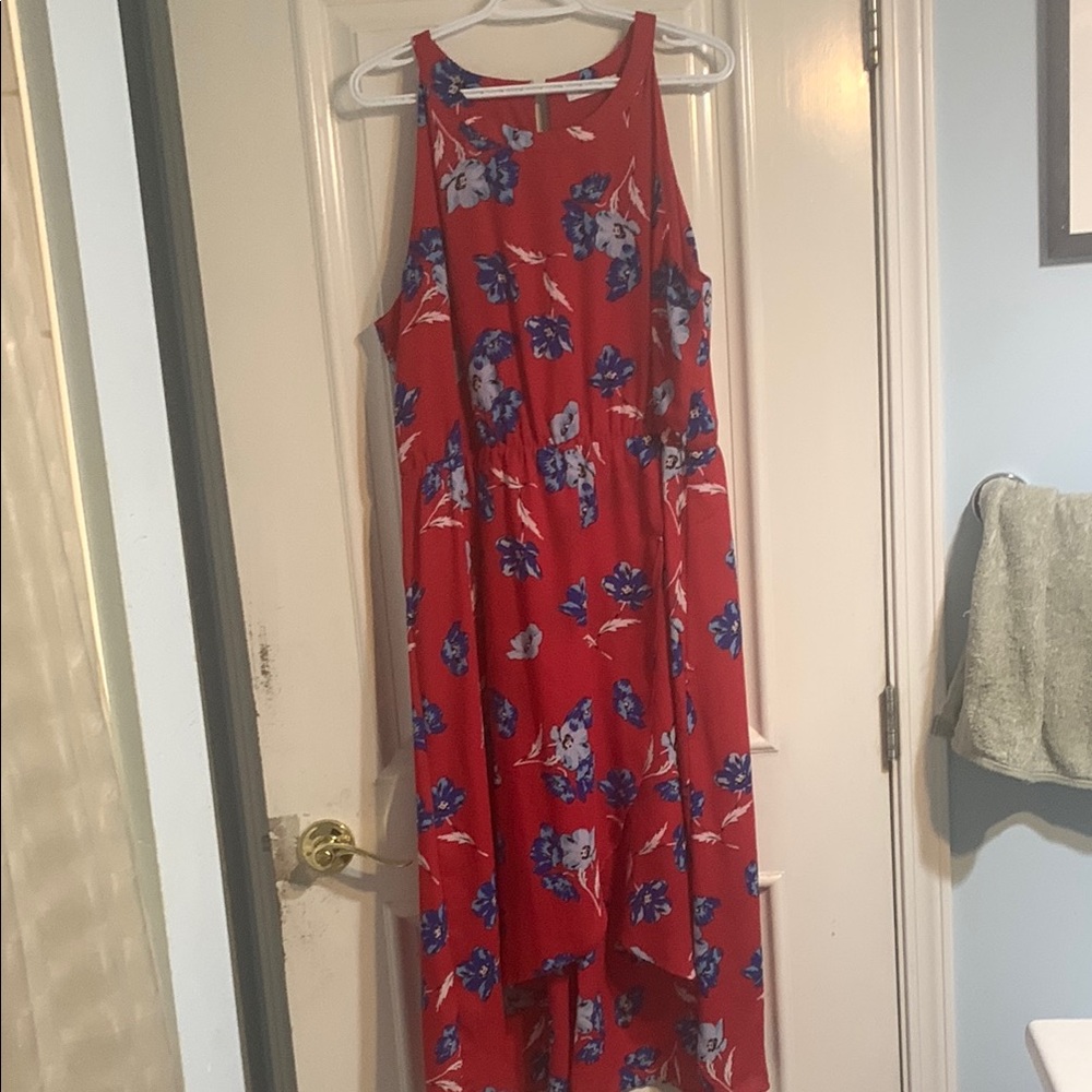 Ricki's Red and Blue Floral High Low Dress